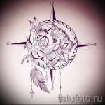 Качественный рисунок с розой ветров – подойдет для эскиза под качественную татуировку