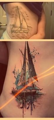 Что значит парусник в татуировке – примеры на фото