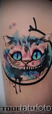 Фото тату Чеширский кот для статьи про значение рисунка татуировки – tatufoto.ru – 11