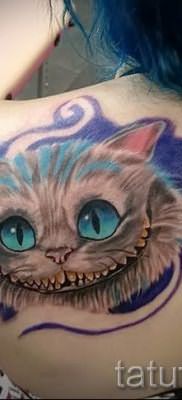 Фото тату Чеширский кот для статьи про значение рисунка татуировки – tatufoto.ru – 6