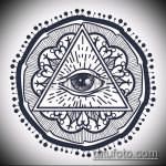 эскиз тату глаз в треугольнике №246 - эксклюзивный вариант рисунка, который хорошо можно использовать для переделки и нанесения как тату глаз в треугольнике на запястье