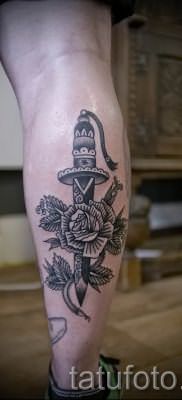 фото тату кинжал и роза пример для статьи про значение татуировки – tatufoto.ru – 56