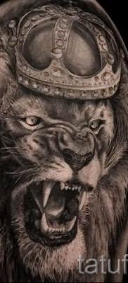 тату лев с короной – фото для статьи про значение татуировки – tatufoto.ru – 9