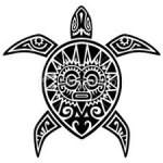 Полинезия тату эскизы - черепаха с рисунком на панцире