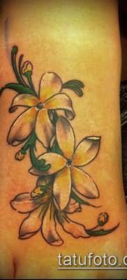 тату жасмин №407 – эксклюзивный вариант рисунка, который успешно можно использовать для доработки и нанесения как Tattoo jasmine