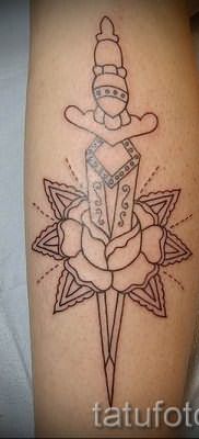 фото тату кинжал и роза пример для статьи про значение татуировки – tatufoto.ru – 37