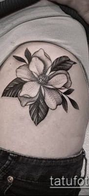 тату магнолия №323 – уникальный вариант рисунка, который удачно можно использовать для преобразования и нанесения как Magnolia tattoo