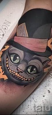 Фото тату Чеширский кот для статьи про значение рисунка татуировки – tatufoto.ru – 8