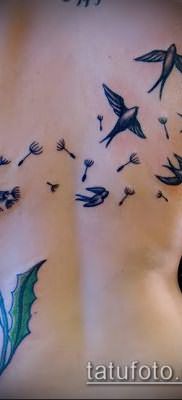 фото одуванчик с птицами (Dandelion Tatto) (значение) – пример рисунка – 023 tatufoto.com