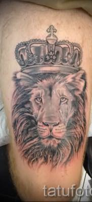 тату лев с короной – фото для статьи про значение татуировки – tatufoto.ru – 29