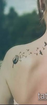 фото одуванчик с птицами (Dandelion Tatto) (значение) – пример рисунка – 014 tatufoto.com