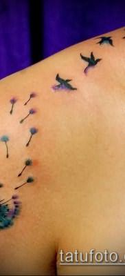 фото одуванчик с птицами (Dandelion Tatto) (значение) – пример рисунка – 007 tatufoto.com