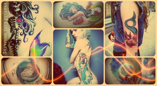 Значение тату русалка - варианты готовых татуировок на фото