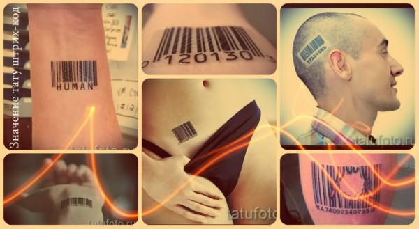 Значение тату штрих-код - примеры готовых татуировок на фото