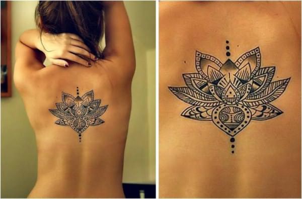 татуировки цветы на спине