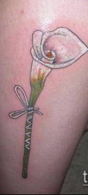 тату каллы №186 – прикольный вариант рисунка, который удачно можно использовать для преобразования и нанесения как тату цветок каллы
