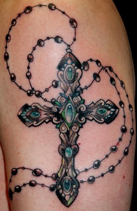 татуировка крест на спине
