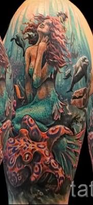 Тату русалка – фото готовой татуировки от 10012016 11