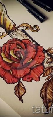 фото тату кинжал и роза пример для статьи про значение татуировки – tatufoto.ru – 14