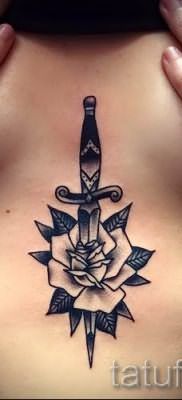 фото тату кинжал и роза пример для статьи про значение татуировки – tatufoto.ru – 46