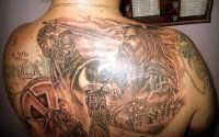 Эскиз мужской славянской татуировки на всю спину