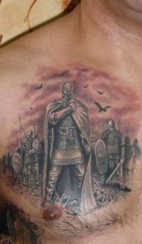 Эскиз славянского тату для мужчин на груди