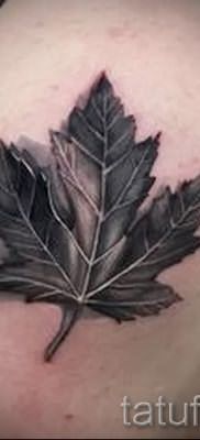 Идея оригинального рисунка в уже нанесенной татуировке с кленом для статьи про историю клена в татуировке