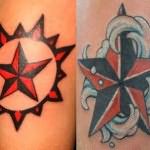два примера татуировки со звездой
