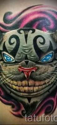 Фото тату Чеширский кот для статьи про значение рисунка татуировки – tatufoto.ru – 54