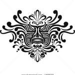 Полинезия тату эскизы - морда божества