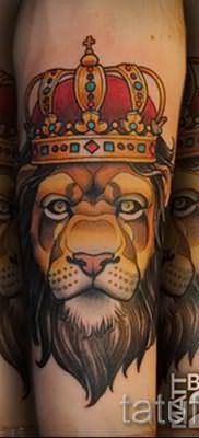 тату лев с короной – фото для статьи про значение татуировки – tatufoto.ru – 64