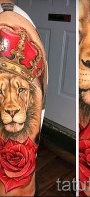 тату лев с короной – фото для статьи про значение татуировки – tatufoto.ru – 62
