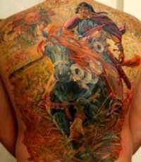 Эскиз мужской славянской татуировки на всю спину