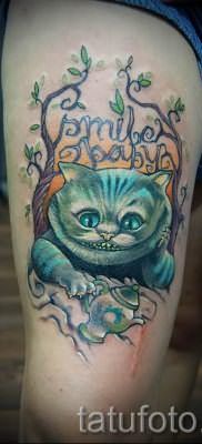 Фото тату Чеширский кот для статьи про значение рисунка татуировки – tatufoto.ru – 47