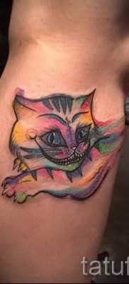 Фото тату Чеширский кот для статьи про значение рисунка татуировки – tatufoto.ru – 7