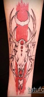 фото тату олень с рогами (tattoo) (значение) – пример рисунка – 032 tatufoto.com