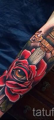 фото тату кинжал и роза пример для статьи про значение татуировки – tatufoto.ru – 49