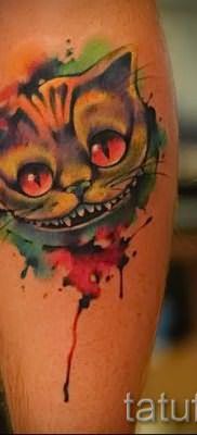 Фото тату Чеширский кот для статьи про значение рисунка татуировки – tatufoto.ru – 2