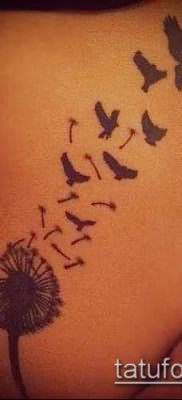 фото одуванчик с птицами (Dandelion Tatto) (значение) – пример рисунка – 070 tatufoto.com
