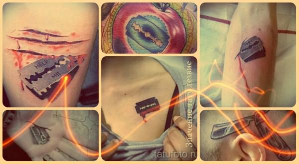 Значение тату лезвие - информация про смысл и фотографи удачных татуировок