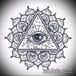 эскиз тату глаз в треугольнике №290 - интересный вариант рисунка, который хорошо можно использовать для переработки и нанесения как тату глаз в треугольнике и сова