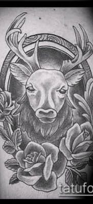 фото тату олень с рогами (tattoo) (значение) – пример рисунка – 006 tatufoto.com