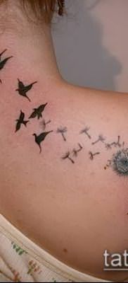 фото одуванчик с птицами (Dandelion Tatto) (значение) – пример рисунка – 042 tatufoto.com