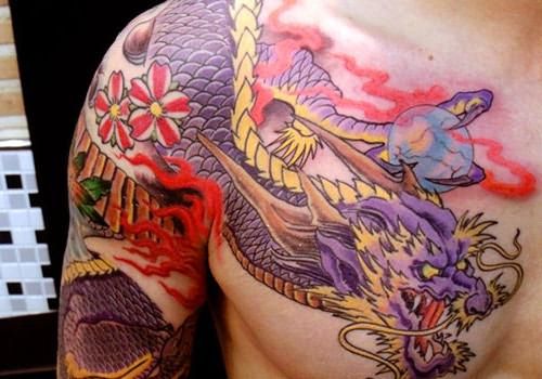 японский дракон тату