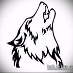 эскиз тату воющий волк №227 - прикольный вариант рисунка, который успешно можно использовать для переделки и нанесения как тату волк воет на луну