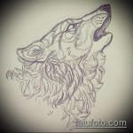 эскиз тату воющий волк №139 - эксклюзивный вариант рисунка, который успешно можно использовать для переработки и нанесения как тату воющий волк на спине