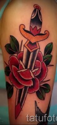 фото тату кинжал и роза пример для статьи про значение татуировки – tatufoto.ru – 50