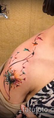 фото одуванчик с птицами (Dandelion Tatto) (значение) – пример рисунка – 076 tatufoto.com