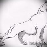 эскиз тату воющий волк №403 - эксклюзивный вариант рисунка, который успешно можно использовать для переделки и нанесения как тату воющий волк на спине