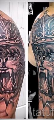 тату лев с короной – фото для статьи про значение татуировки – tatufoto.ru – 39